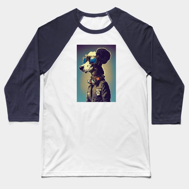 Vintage royal poodle portrait Baseball T-Shirt by etherElric